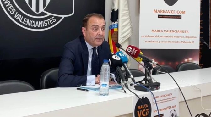 Marea Valencianista solicita el vídeo de la reunión de venta del club del Patronato de la Fundación Valencia CF a la Consellera de Justicia y a su Protectorado de Fundaciones