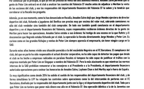 MIGUEL ZORÍO: “EL VALENCIA CF PAGA UNA CASA DE LUJO A LAYHOON, MIENTRAS LOS JUGADORES NO COBRAN”